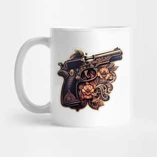 Pistol and flowers Mug